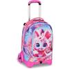 SJ GANG STYLE JAM GANG Trolley New Tech, 33 L, Triplo Uso, Zaino Sganciabile, Doppio Scomparto, Spallacci a Scomparsa, Tasca Porta Borraccia, Scuola e Tempo Libero, Fluo Fuxia, Bambine, rosa