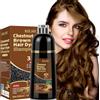 JELMOK 500ML Black Hair Dye Shampoo 3 in 1, Shampoo Colorante Nero per Donna Uomo, Shampoo Colorante Capelli Istantaneo, Hair Color Shampoo - Naturale - Shampoo per Capelli (Castano Castagna, 500ML)
