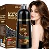 JELMOK 500ML Black Hair Dye Shampoo 3 in 1, Shampoo Colorante Nero per Donna Uomo, Shampoo Colorante Capelli Istantaneo, Hair Color Shampoo - Naturale - Shampoo per Capelli (Castano Scuro, 500ML)