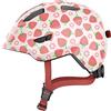 ABUS casco per bambini Smiley 3.0 LED - casco da bici con luce - vestibilità profonda e spazio per il codino - per bambine e bambini - rosa con motivo a fragola, taglia M