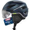 ABUS Casco da città Pedelec 2.0 ACE - Casco da bicicletta con luce posteriore, visiera, cappuccio antipioggia, protezioni per le orecchie - per uomo e donna