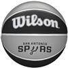 Wilson Pallone da Basket NBA TEAM TRIBUTE BSKT, Utilizzo Outdoor, Gomma, Misura 7, Grigio/Grigio Scuro (San Antonio Spurs)
