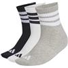 adidas Unisex CALZINI SPORTIVI IMBOTTITI A TRE STRISCE, ALTA CAVIGLIA, CONFEZIONE DA 3 PAIA