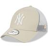 New Era New York Yankees MLB League Essential Beige Bianco A-Frame Berretto da Camionista Regolabile