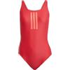 adidas Donna 3 Stripes V-Back Swimsuit, Pure Ruby/Lucid Red, 48
