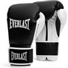 Everlast Powerlock OG 12oz Guantoni da Boxe (Nero/Bianco), per sacco, colpitori e sparring, chiusura Hook & Loop, schiuma avanzata, impugnatura ergonomica - Attrezzatura originale Everlast