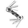 Topeak Mini 6-Attrezzo Pieghevole, Colore: Nero, Nero/Argento, S