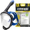 CRESSI Java Full Face Mask-Maschera Snorkeling Integrale Compact Fit Adulti-Nero/Blu L/XL