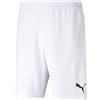 PUMA teamRISE Short Jr, Pantaloncini Unisex - Bambini e Ragazzi, White/Black, 140