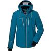 killtec Uomo Giacca da sci/giacca funzionale con cappuccio e paraneve con chiusura a cerniera KSW 44 MN SKI JCKT, mittelblau, XXL, 38698-000
