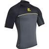 Cressi Shield Man Rash Guard Short/SL - Rash Guard Manica Corta Protettiva per SUP e Sport Acquatici, Nero/Grigio, XXS/0, Uomo