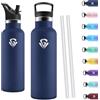 Motswedi Borraccia Termica 750ml, Borraccia Acciaio Inox, Bottiglia Termica, Thermos Per Bevande Calde e Fredda, Bottiglia Acqua a Prova di Perdite per Sport, Viaggi e Attività All'aperto, Blu scuro