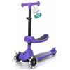 SereneLife Monopattino Bambino Pieghevole, Monopattino Bambina a 3 Ruote con Luci LED, Manubrio Regolabile e Freno, Monopattino a 3 Ruote, Scooter per Bambini e Bambine dai 3 Anni fino a 50 kg