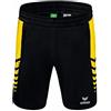 Erima Uomo Pantaloncini Worker Six Wings, Nero/Giallo, XXL