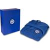 hermet Inter, Accappatoio con Cappuccio, Accappatoio Unisex, in Spugna 380 gsm, 100% Cotone, Logo dell' Inter Lato Cuore, Taglia XL