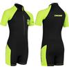 Cressi Little Shark, Wetsuit 2 mm, Muta Shorty Junior Disponibile Corte o Maniche Lunghe Unisex-Bambini, Nero/Lime, 13/14 Anni