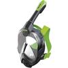 Seac Libera, Maschera Integrale da Snorkeling di Nuova Generazione, Silicone Ipoallergenico, Sgancio Rapido, 4 Taglie, nero/verde, S/M