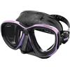 SEAC Afrodite, Maschera Subacquea a Volume Ridotto con Lenti Temperate 3 mm, Comfort Silicone Skirt, Fibbia 3D Regolabile, Compatibile con Lenti Ottiche Correttive (-1.0 a -6.0), Lilla/Nero, Asian Fit
