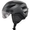 ABUS Casco da città Pedelec 2.0 ACE - Casco da bicicletta con luce posteriore, visiera, cappuccio antipioggia, protezioni per le orecchie - per uomo e donna