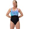 Speedo Donna Shaping Contour Eclipse Printed One Piece Swimsuit | Shapewear | Beach And Holiday Swimwear, Indigo Glow, 42