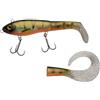 Abu Garcia Svartzonker McHybrid, Amo da pesca, esche dure, pesca predatore, luccio, esca fornita con coda a pagaia e coda arricciata, unisex, pesce persico giallo, 74 g, 165 mm