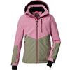 killtec Bambine e ragazze Giacca da sci/giacca funzionale con cappuccio e paraneve KSW 207 GRLS SKI JCKT, hell himbeere/sage, 152, 43561-000