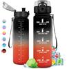 KollyKolla Borraccia 500ml/1L/1.5L,Palestra a Prova di Perdite,Motivazionale con Filtro, Bottiglia d'acqua Sportiva con Indicatore del Tempo, Borraccia per Bambino, Bambina, Sport, Scuola