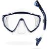 CRESSI Tino & Scilla Clear/Blue Navy - Combo Set Snorkeling Maschera Tino e Snorkel Scilla, Trasparente/Blu Navy, Taglia Unica, Adulti