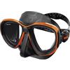 SEAC Afrodite, Maschera Subacquea a Volume Ridotto con Lenti Temperate 3 mm, Comfort Silicone Skirt, Fibbia 3D Regolabile, Compatibile con Lenti Ottiche Correttive (-1.0 a -6.0), Arancio/Nero