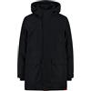 CMP - Giacca lunga da bambino con cappuccio fisso, Nero, 110