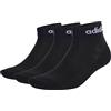 adidas Unisex - Bambini e ragazzi Think Linear Ankle Socks 3 Pairs, Black/White, 7-8 Years