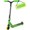 HUDORA Monopattino Stunt per bambini, Monopattino Stunt di alta qualità per bambini da 6 a 10 anni, Monopattino per freestyle robusto con manubrio BMX 360°, Per trick fino a 100kg, verde