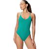 Speedo Solid V-Neck One Piece Costume da Bagno per Donna, Peacock Teal, XS