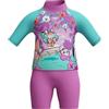 Speedo Learn to Swim Sun Protection Top & Shorts | Junior Girls | Holiday Wear | UV Protection Costume da Bagno a Due Pezzi per Bambina, Neon Violet, 9 Mois-12 Mois