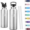 Motswedi Borraccia Termica 500ml, Borraccia Acciaio Inox, Bottiglia Termica, Thermos Per Bevande Calde E Fredda, Bottiglia Acqua A Prova Di Perdite Per Scuola, Ufficio, Acero inossidabile