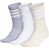 adidas Unisex - Adulto 3-Stripes Linear Half-Crew Cushioned Socks 3 Pairs, White / Black, 42-45