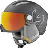 Bollé - V-ATLAS, V-ATLAS Nero Opaco M 55-59 cm - Fotocromatico Rosso Fuoco Cat 1-3, Medio, Caschi da neve, Unisex, Adulti