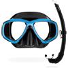 Cressi Perla+Mexico Combo Black/Blue-Combo Set Maschera Perla+Snorkel Mexico per Immersioni e Snorkeling, Nero/Blu, Taglia Unica