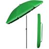Sekey Ombrellone 180 cm con Copertura Protettiva, Ombrellone da Spiaggia Inclinabile e Regolabile in Altezza, per Balcone e Giardino, Tessuto Riciclato GRS UPF50+
