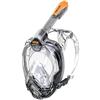 Seac Libera, Maschera Integrale da Snorkeling di Nuova Generazione, Silicone Ipoallergenico, Sgancio Rapido, 4 Taglie, nero/arancione, S/M