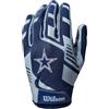 Wilson WTF9327DL Guanti da Football Americano NFL TEAM SUPER GRIP, Taglia Unica per Ragazzi, Silicone/Lycra Elasticizzata
