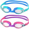 Ambienden 2 Pcs Occhiali Nuoto Bambini, Anti-Fog con Visione Chiara, Protezione UV, Regolazione Rapida, Guarnizione in Silicone, Occhiali da Nuoto Unisex per Bambini e Adolescenti da 3 a 12 anni