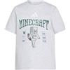 adidas Unisex - Bambini e Ragazzi Minecraft Skeleton Shirt, Light Grey Heather, 5-6 Years