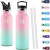 Motswedi Borraccia Termica 750ml, Borraccia Acciaio Inox, Bottiglia Termica, Thermos Per Bevande Calde e Fredda, Bottiglia Acqua per Sport, Viaggi e Attività All'aperto, Hellrosa & Hellgrün