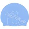 CRESSI Ricky Jr Swim Cap 1X Junior - Cuffia Junior per il Nuoto, Azzurro/Bianco, Taglia Unica
