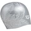 ARENA Sirene Silicone Long Hair Swim cap, Donna, Cecilia Silver