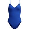 Speedo Costume da Bagno Intero da Donna con Scollo a V Tinta Unita, Blu, 2XL