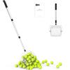 NEEWER BASICS Tramoggia Raccoglitore di Palline Tennis, Collettore Pickleball Cilindrico a Rotolamento Rapido Senza Chinarsi, Retriever da Golf Telescopico da 80-144cm per Fino a 35 Tennis Ball, TB05S
