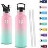 Motswedi Borraccia Termica 500ml, Borraccia Acciaio Inox, Bottiglia Termica, Thermos Per Bevande Calde E Fredda, Bottiglia Acqua A Prova Di Perdite Per Scuola, Ufficio, Hellrosa & Hellgrün