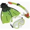 Schildkröt Snorkel Set Bermuda per Bambini, 3 Pezzi - Occhiali, Tubo, Pinne Regolabili, Silicone, in una Pratica Borsa